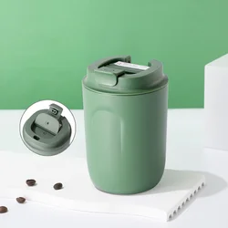 Compact Stainless Steel Insulated Travel Tumbler - Leakproof Thermos Mug with Lid - 220ML (Green Bottle)