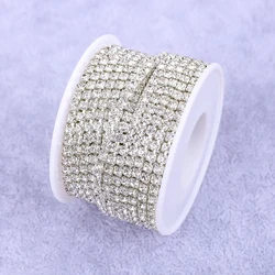Sparkling Gold Rhinestone Trim - 10Yard (Crystal with Silver)