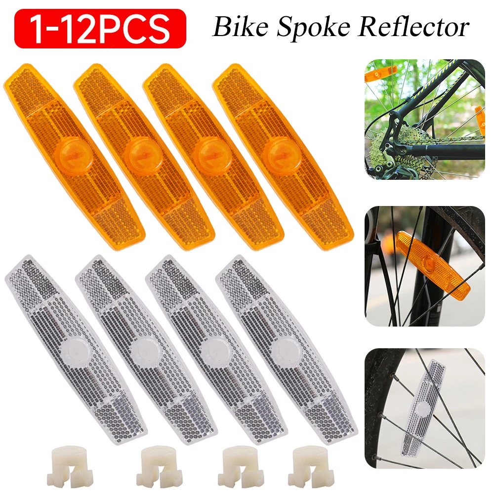 12PCSWarningBikeBicycleSpokeReflectorWheelRimReflectiveLight