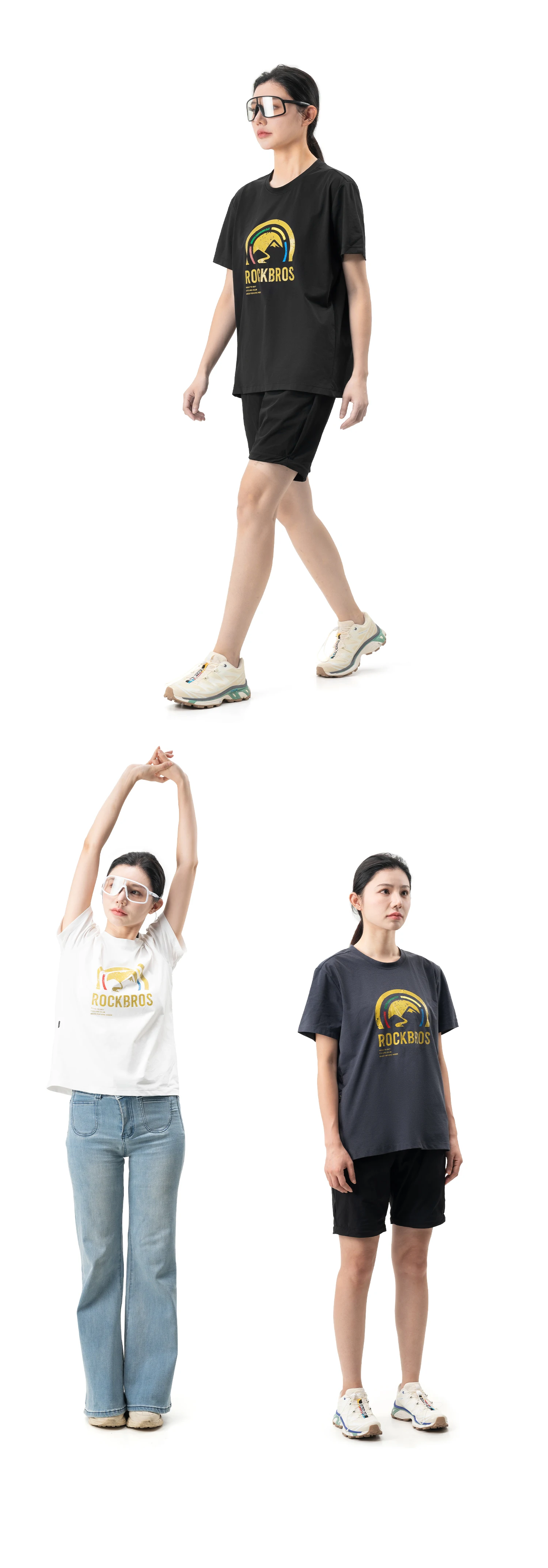 ROCKBROS Kurzarm-T-Shirt aus Stoff mit kühlem Gefühl, atmungsaktiv, hohe Elastizität, Sommer-Fahrrad-Schulter, kurzärmelig, mit Seitentasche – Detail 8