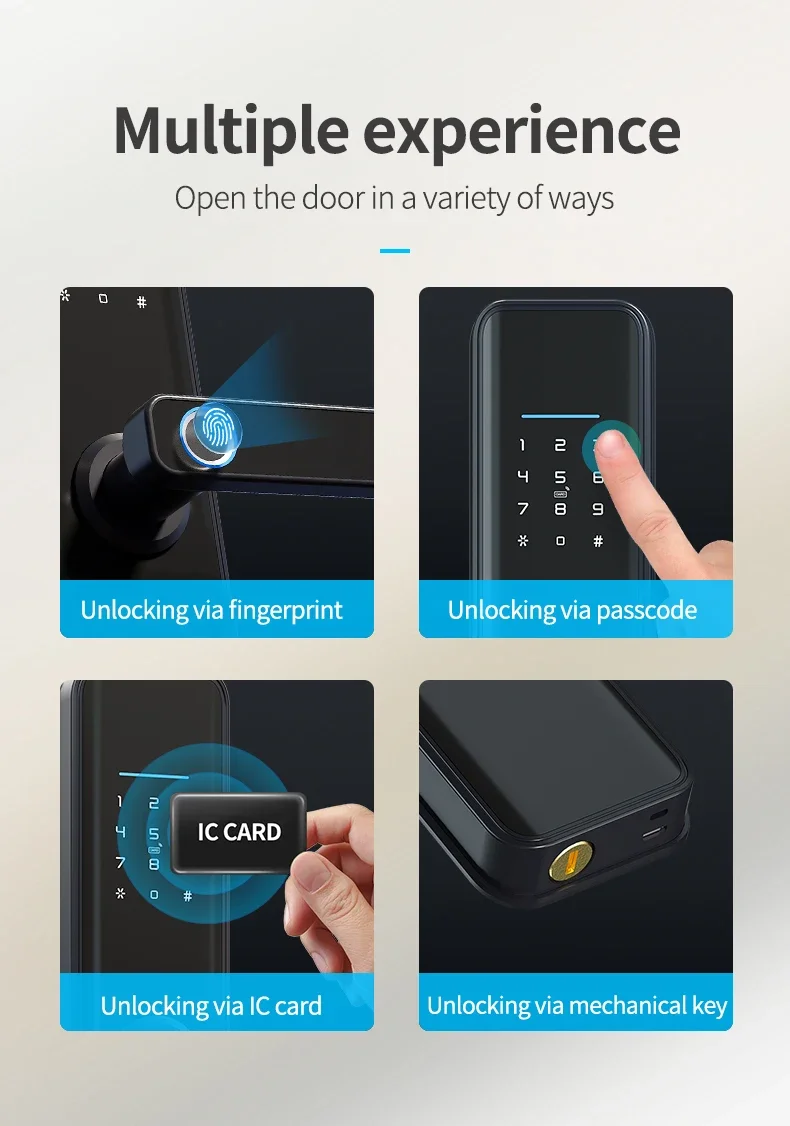 Home Electronic Automatic Anti-theft Wifi door lock With Fingerprint Smart Door Lock