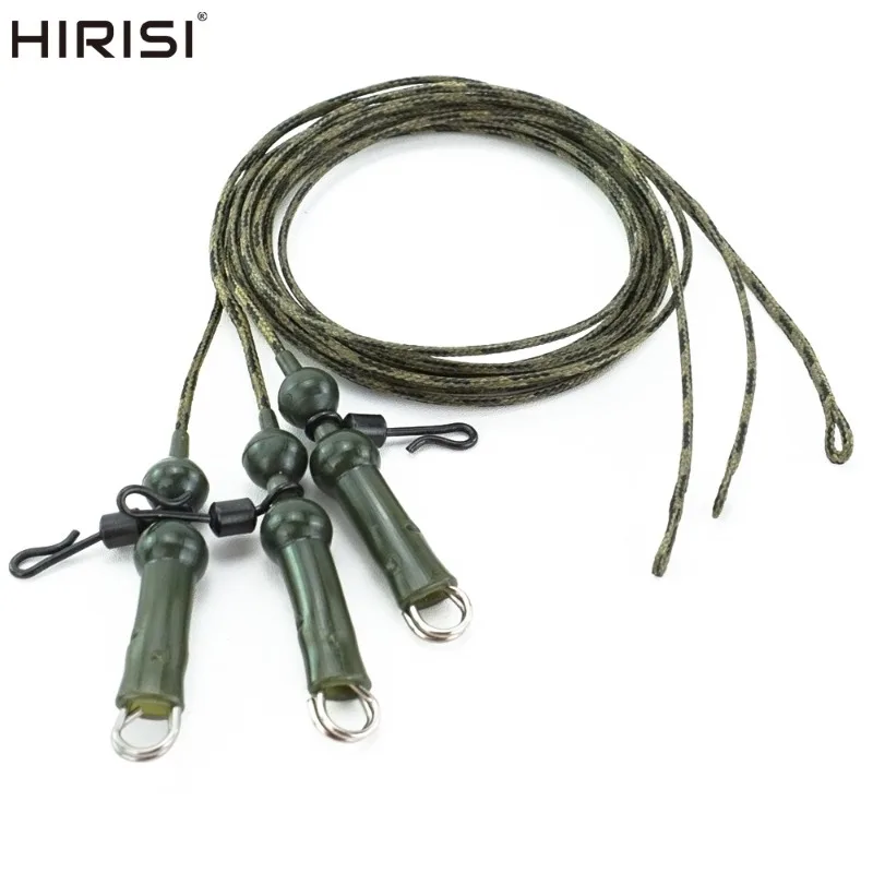 HIRISI 3개/팩 잉어 낚시용 리드 코어 68CM 총 길이, 헬리콥터 리그 포함, 잉어 낚시 액세서리용 꼬임 낚싯줄