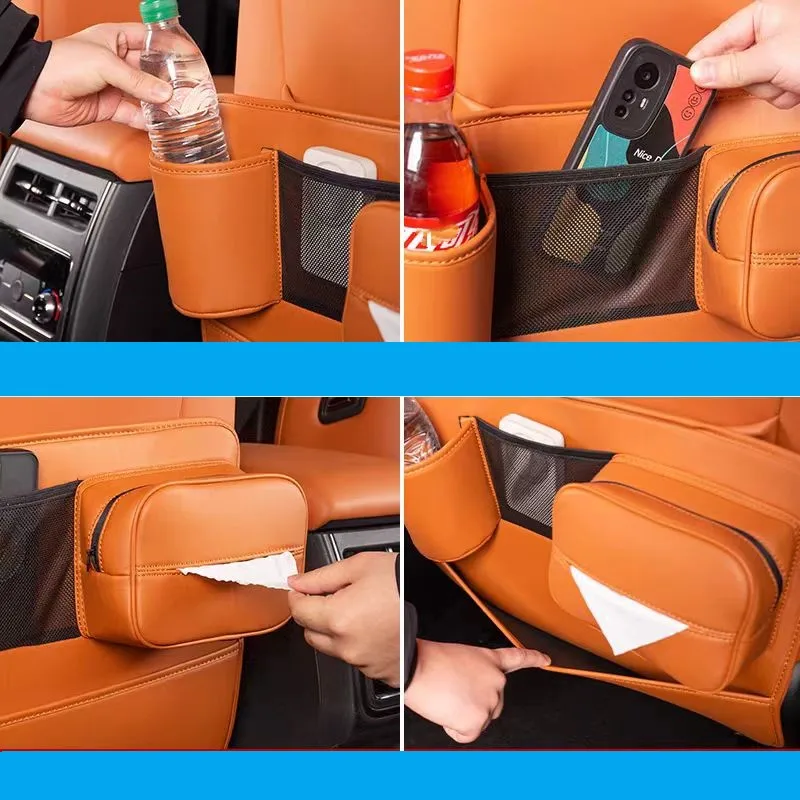 Car Rear Seat Back Anti-kick Pad Seat Back Water Cup Holder Tissue Storage Modification For Haval H9 2nd Car Accessory