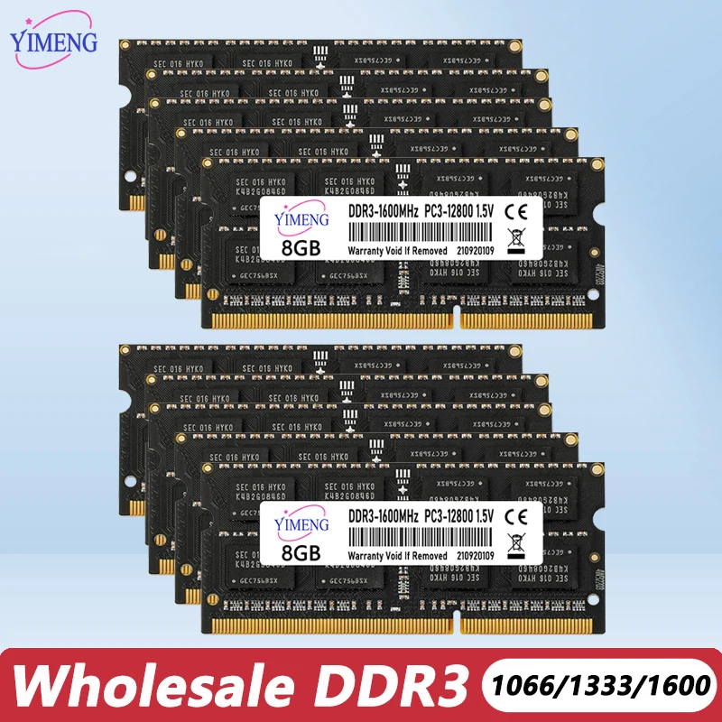 10개 DDR3 DDR3L 4GB 8GB 노트북 메모리 램 PC3 1.5V PC3L 1.35V 1066 1333 1600Mhz 204핀 8500 10600 12800 SODIMM 메모리 램