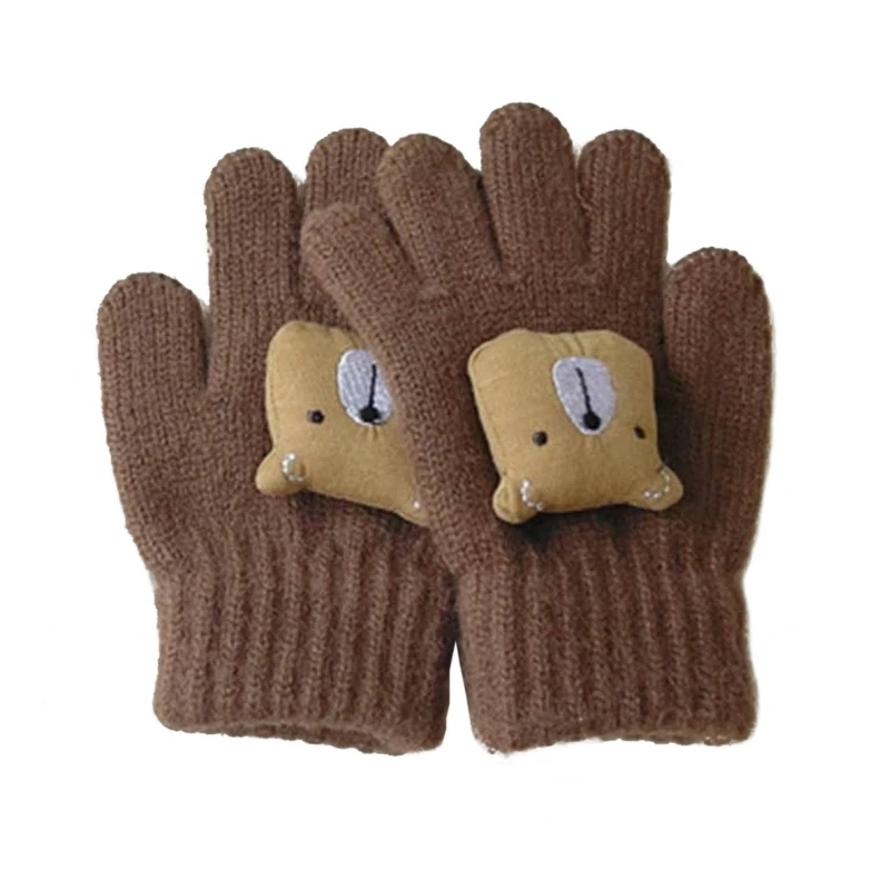 Kids Split Finger Knit Gloves Soft Snug Gloves for Winter Outdoor Activities