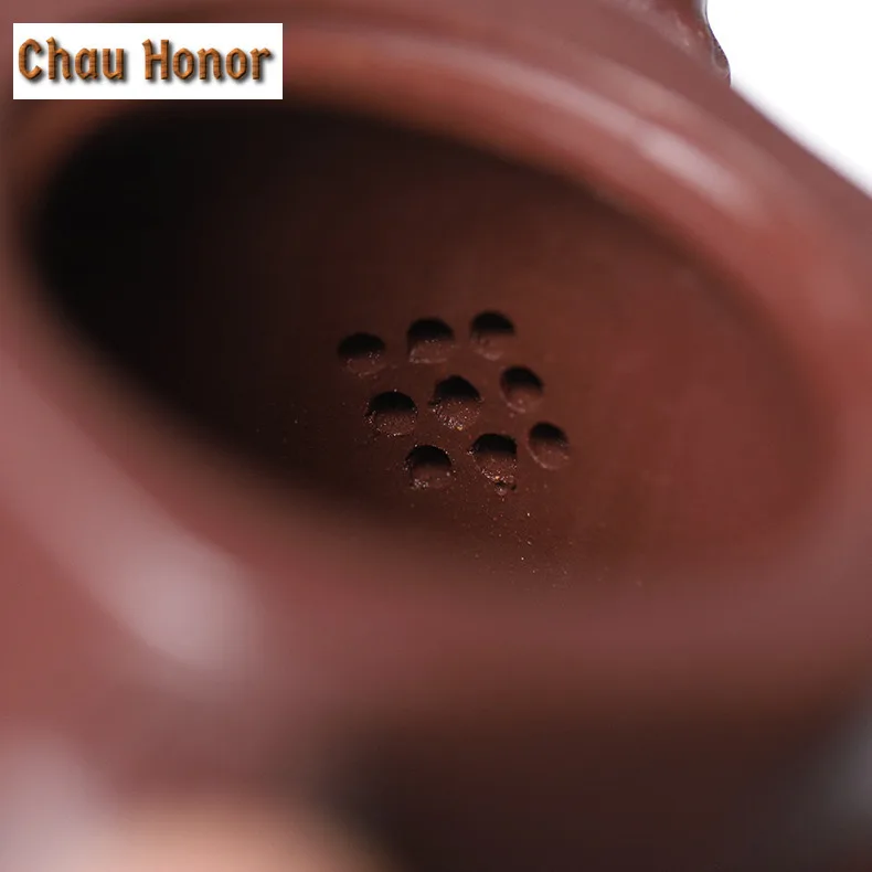 250ml Luxury Yixing Purple Clay Teapots Handmade Stump Pot Raw Ore Purple Mud Tea Maker Kettle With Strainer Zisha Tea Set Gifts