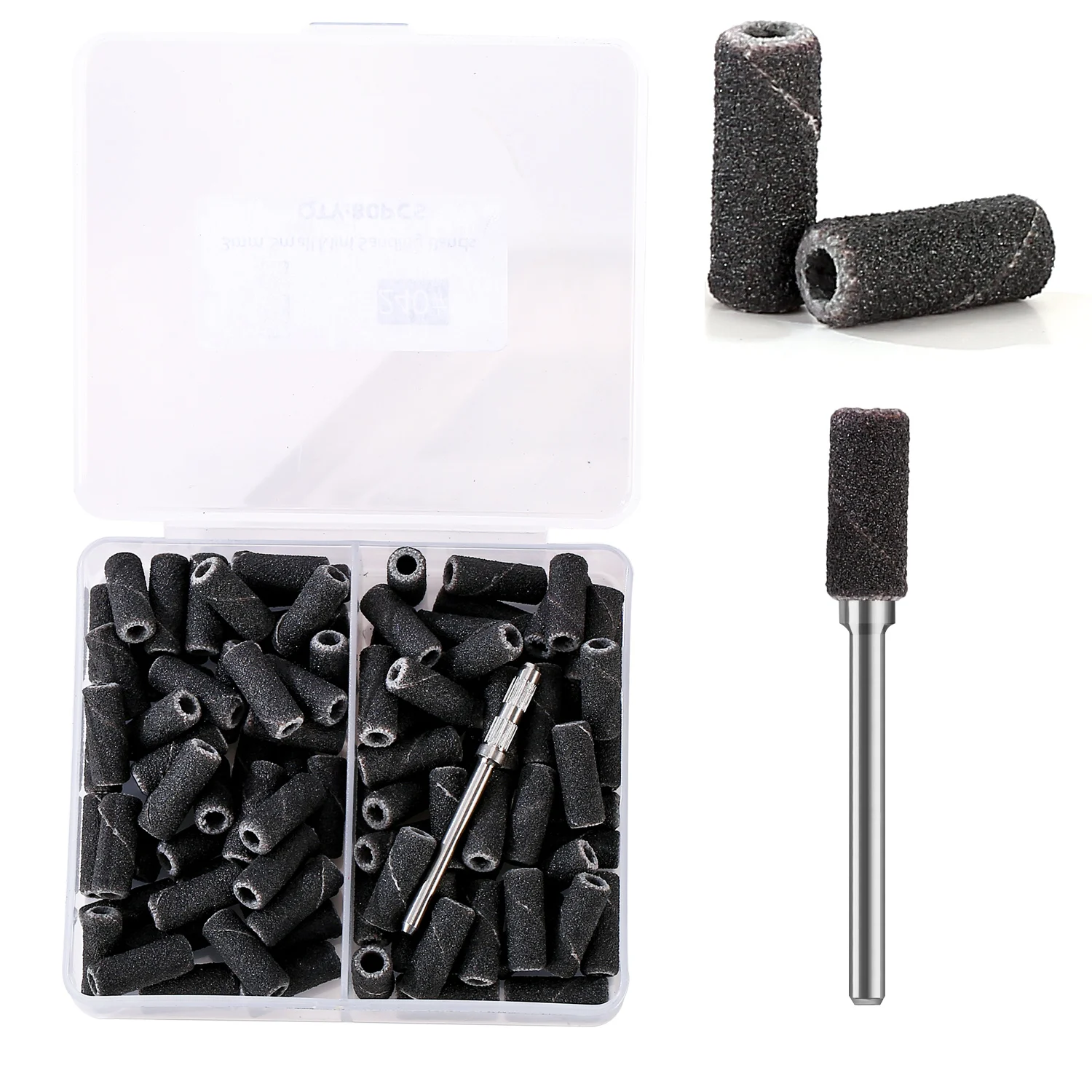 80-Piece Mini Zebra Nail Sanding Bands Set