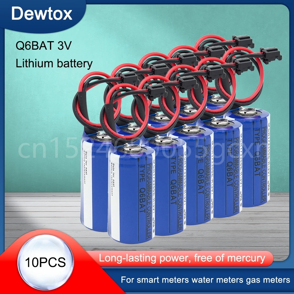 

10PCS New Original CR17335SE-R(3V) CR17335SE-R CR17335 Q6BAT CNC 3V PLC Lithium Battery Batteries with Plugs