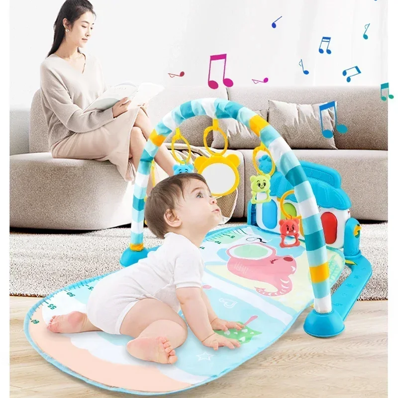 Baby Play Mat Pedal Piano Toy Music Fitness Rack Activity Gymnastics Mat 0-1 Years Old