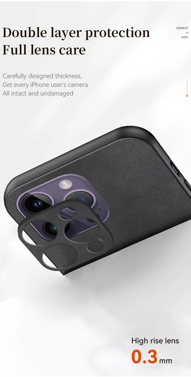 PU-Schaffell-Textur-Leder-Softcover für iPhone 17 Air 16E 16 15 14 13 12 11 Pro Max Mini Plus Matte stoßfeste Handyhülle – Detail 6