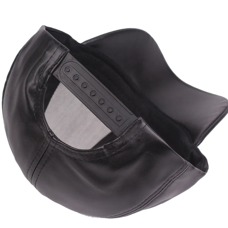 2024 New Women Men Hat PU Leather Baseball Cap Visor Light Board Solid Men Hip Hop Cap Outdoor Sun Hat Adjustable Sports Caps