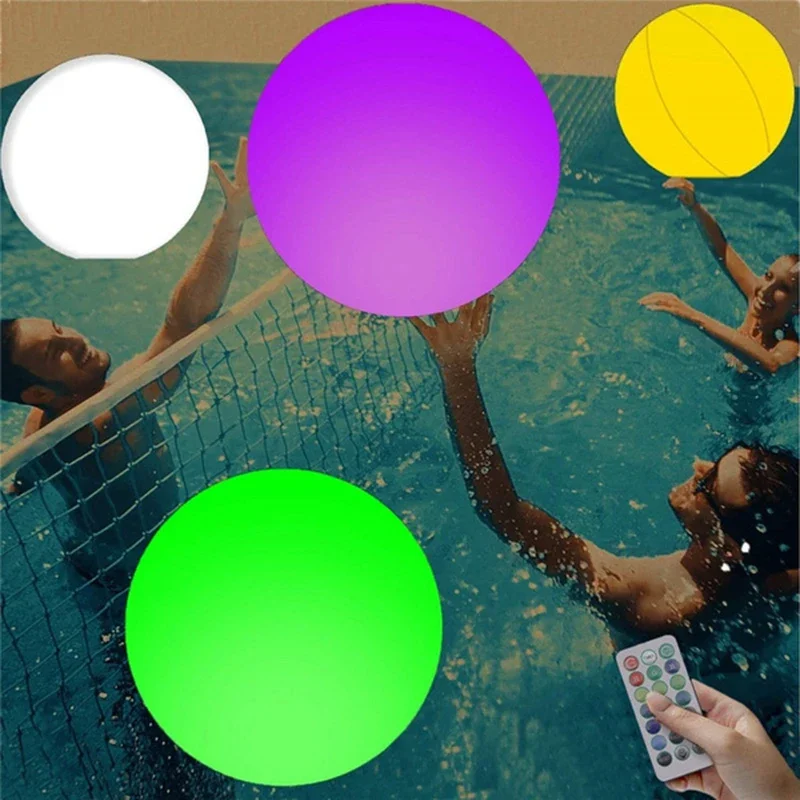

60Cm Luminous Ball Landscape Decor Garden Lawn Light Inflatable Swimming Pool Toy Beach LED Ball Water Entertainment Equipment