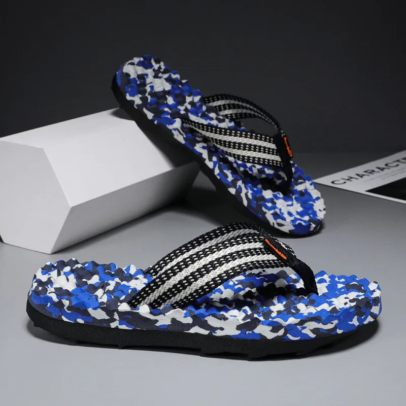 

Hot Sale Cheap Flip Flops for Man Fashion Printed Summer Slippers Men Non-slip Massage Beach Flip Flops Men Slides Big Size 47
