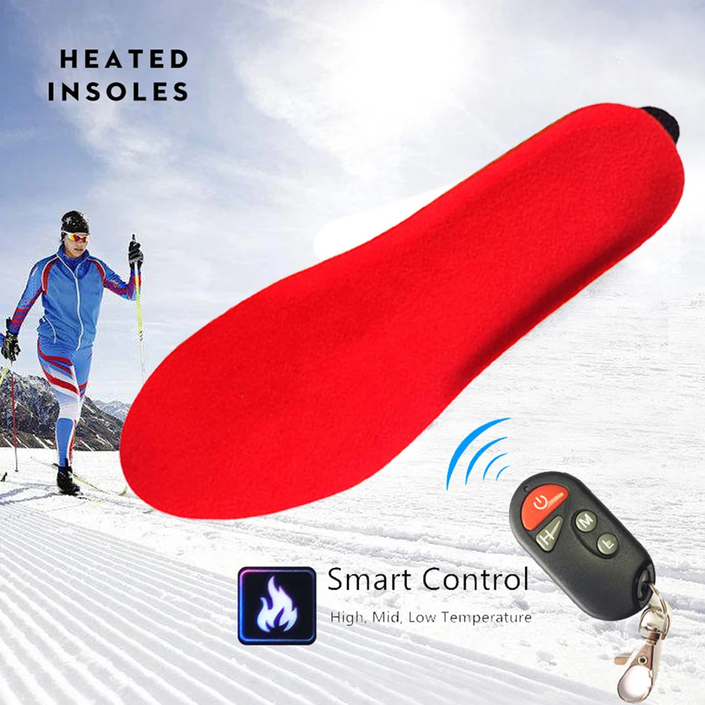 

2000mAh USB Heated Shoe Insoles Rechargeable Electric Feet Warmer Winter 6-10 Hours 3-speed Heating Shoes Pads W/Remote Control