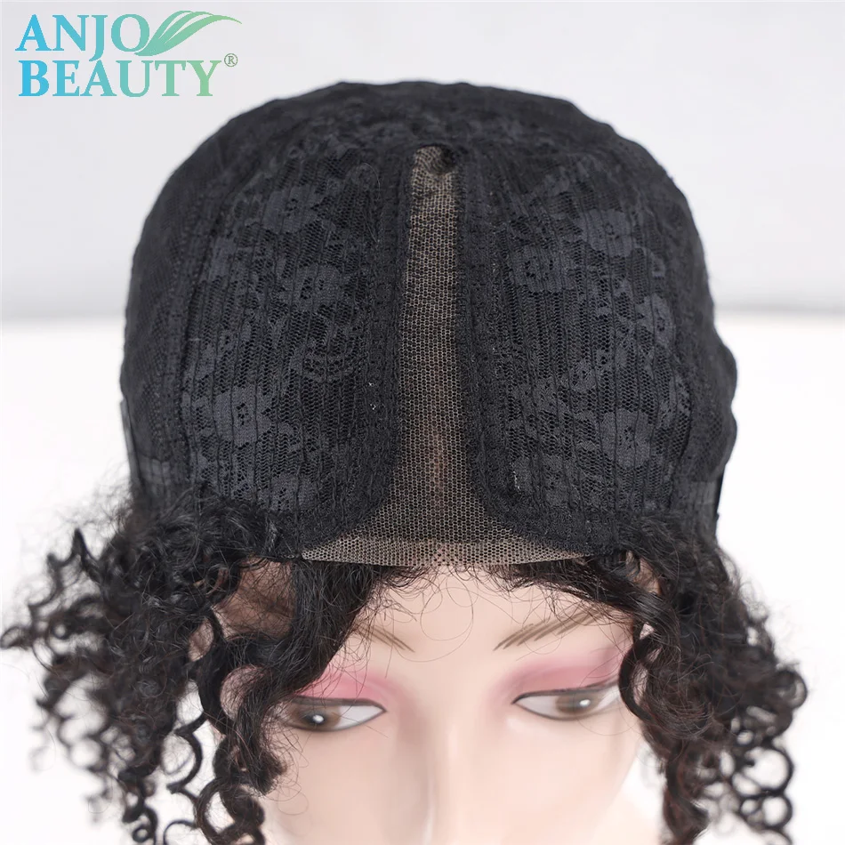 Short Kinky Curly Human Hair Wigs For Women Black Afro Curly Bob Lace Front Wigs Glueless Brazilian Remy
