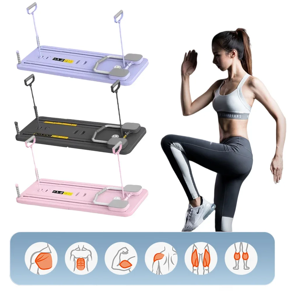 Multifunctional Fitness Board Exercise Machine with Timer Workout Board Foldable Push Up for Full Body Workout