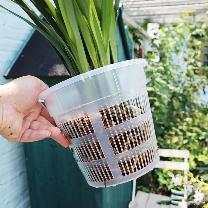 Flower Pot 11/14cm Mesh Pot Root Control Transparent Flowerpot For Orchid Flower Breathable Growth Container Home Garden Plastic Flower Pot flower pot,plant pot