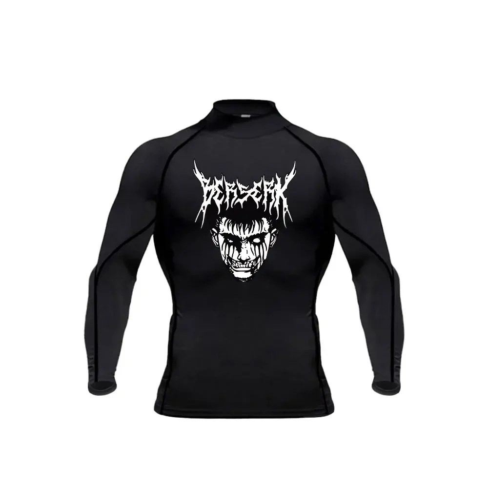 

Anime Berserk Men's Compression Shirts High Neck Fitness Long Sleeve Sports Running T-Shirt for Gym Fitness Jogging Workout