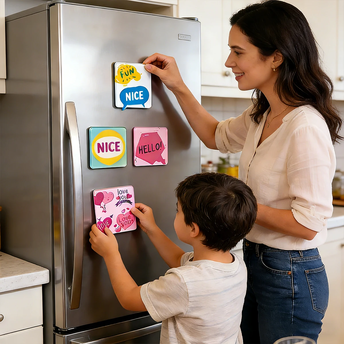 แม่เหล็กติดตู้เย็นอะคริลิกทำเองแบบ DIY และเข็มกลัด/ป้ายติดเสื้อแบบสร้างสรรค์ 1