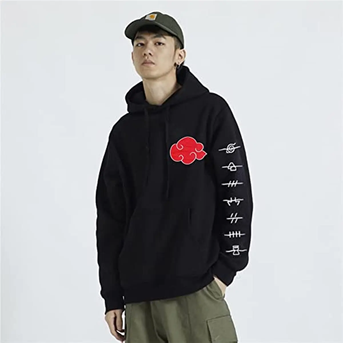 Naruto Akatsuki Hoodies símbolos nuvem para meninos e meninas, moletons  casuais dos desenhos animados, pulôveres anime japonês - AliExpress