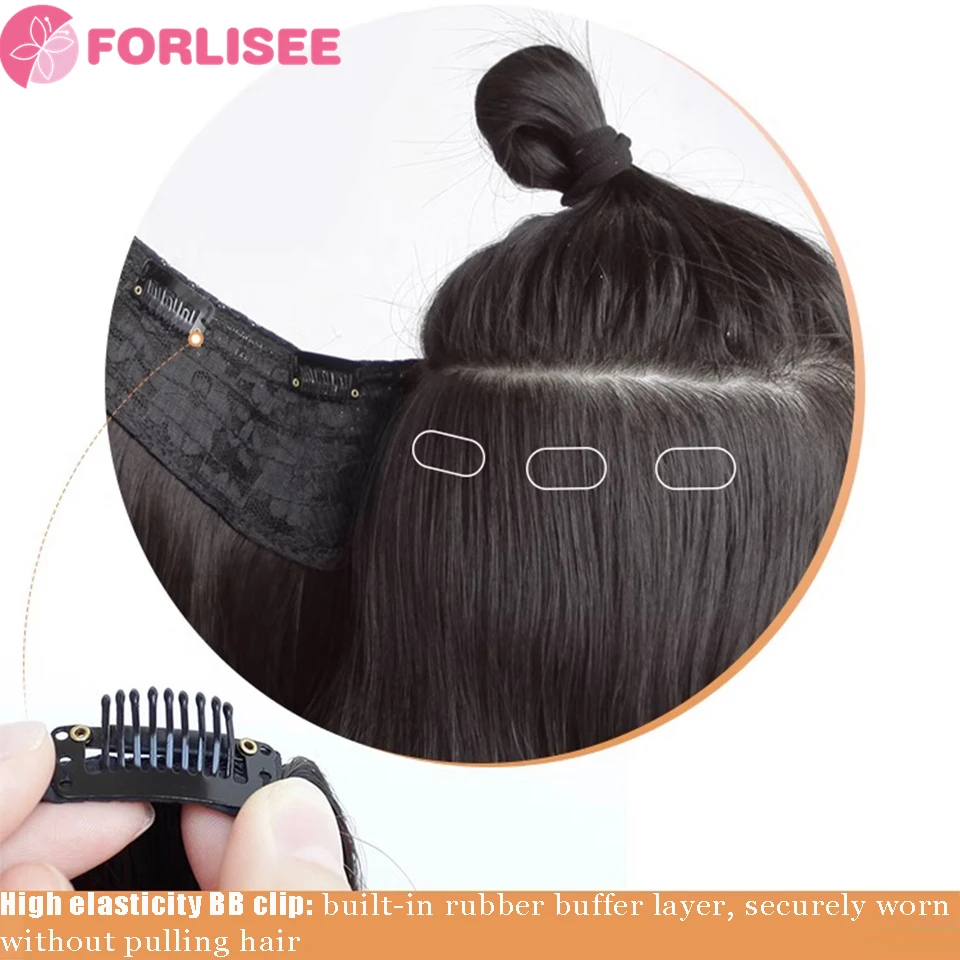 Dla kobiet Micro Roll jednoczęściowy niewidoczny puszyste włosy zwiększa krótkie z długich włosów przedłużanie włosów symulowane naszywki peruki