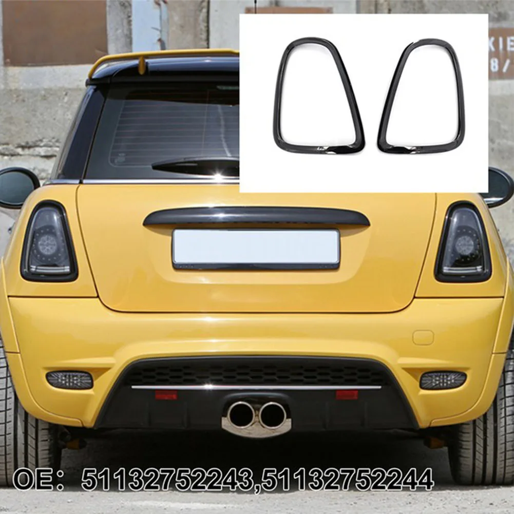 

2 шт. для Mini R56 R57 R58 R59 2007-2013 блестящая Черная задняя фотовспышка ободок отделка задняя фоторамка автомобильные аксессуары