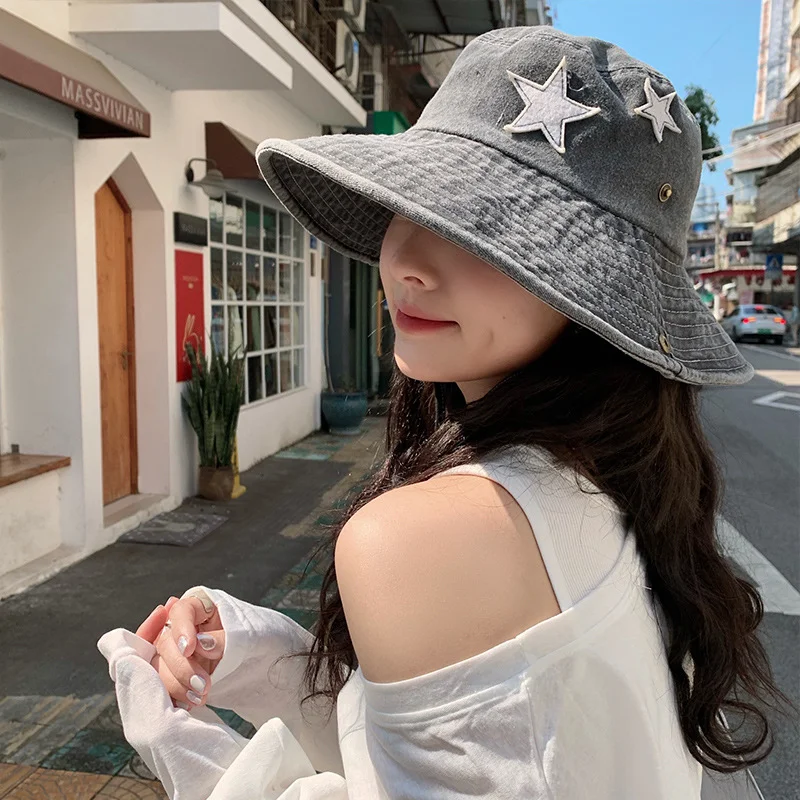 Žhavý výprodej růžových retro klobouků s velkou krempou, punkových hvězd Y2K, letních venkovních, slunečních, horolezeckých, kovbojských, ležérních, jazzových_voghion.com