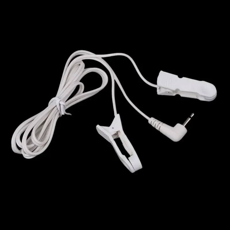 10pcs 2.5mm/3.5mm Plug Connector Electrode Lead Wires Connecting Cables w/ 2 Ear Clips For Digital TENS Therapy Machine Massager