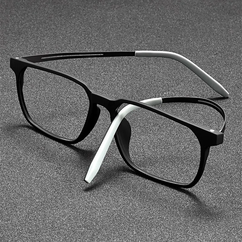 FlexibleTitaniumRectangleReadingGlassesBlueLightSquareFrame