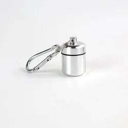 Premium Portable Aluminum Waterproof Keychain Case - Sleek Travel Container (Silver)