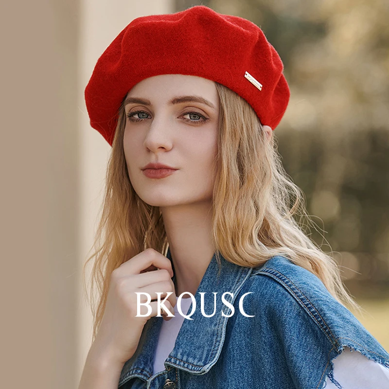 女性のためのフランスのベレー帽帽子冬の帽子結婚式のフェルトフラワーキャップ（ライト1 55）