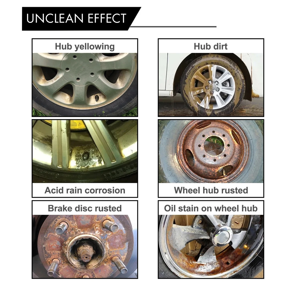 120ML Wheel Cleaner Spray Dust Removal Rim Rust Cleaner Brake Dust Remover Safe on Alloy Chrome Painted Wheels