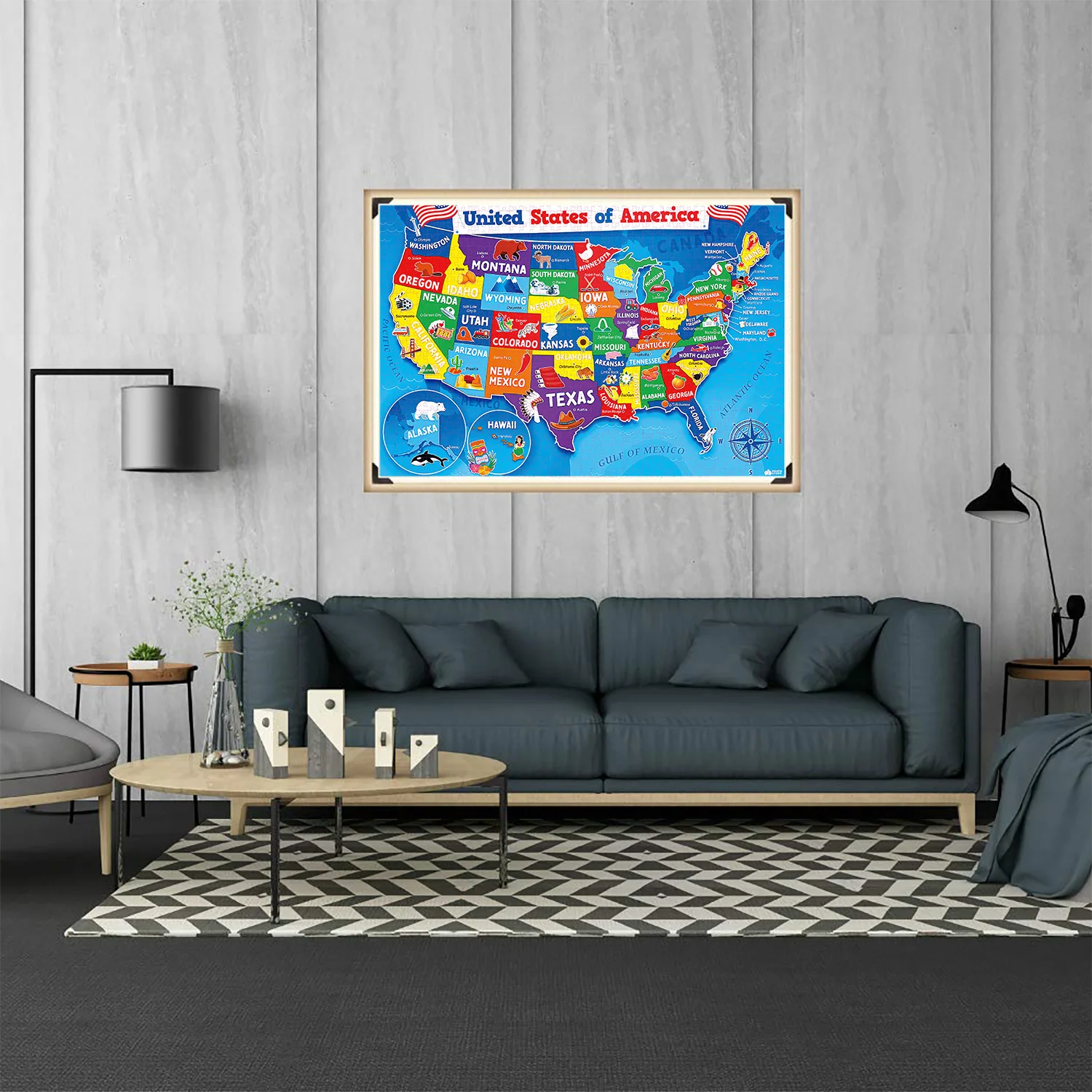 1000pcs United States of America Jigsaw Puzzles for Adults Home Decor Games Family Fun Floor Puzzles Educational Toys for Kids 6
