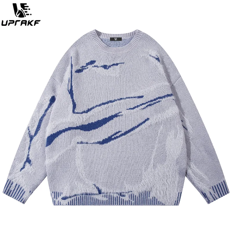 

UPRAKF Sweater Loose Long Sleeves Warm Autumn Knitted Casual Fashion O Neck Trendy Pullovers Simple Design