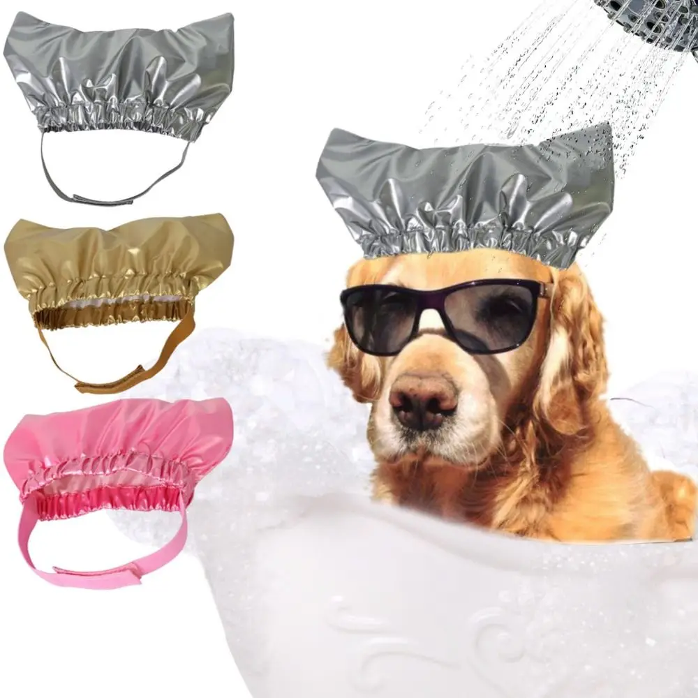bath shower cap for cat double waterproof layers bathing shower dog shower cap Grooming Comfortable Breathable Adjustable Dog Shower Cap Double Waterproof Layers Ear Protection Cat Bathing Cap