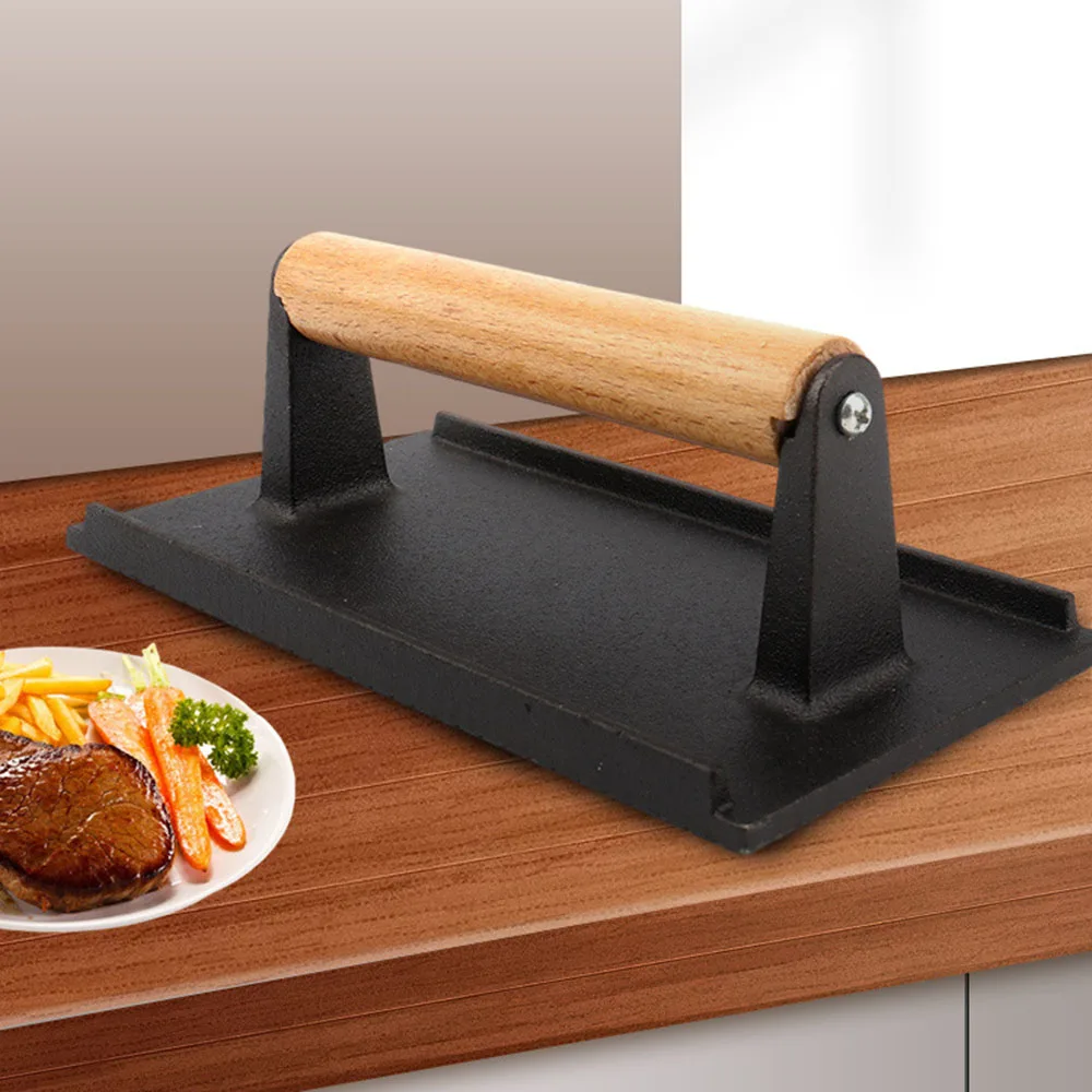 Description Picture 4 of item430 stainless steel hamburger meat press circular square burger meat press kitchen tool meat press plate 1PC