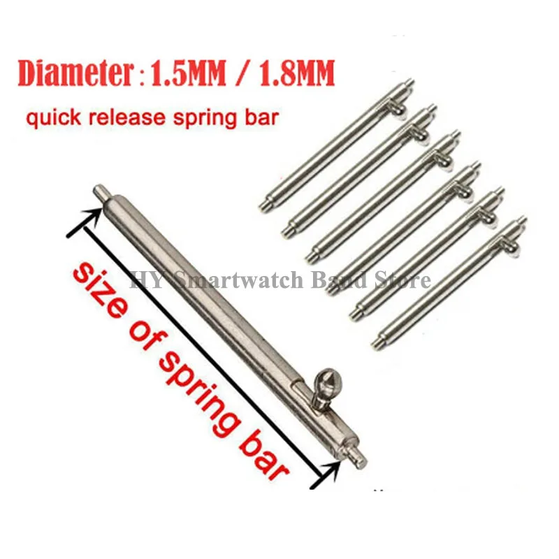 Premium Metal Quick Release Spring Bars - Set of 20