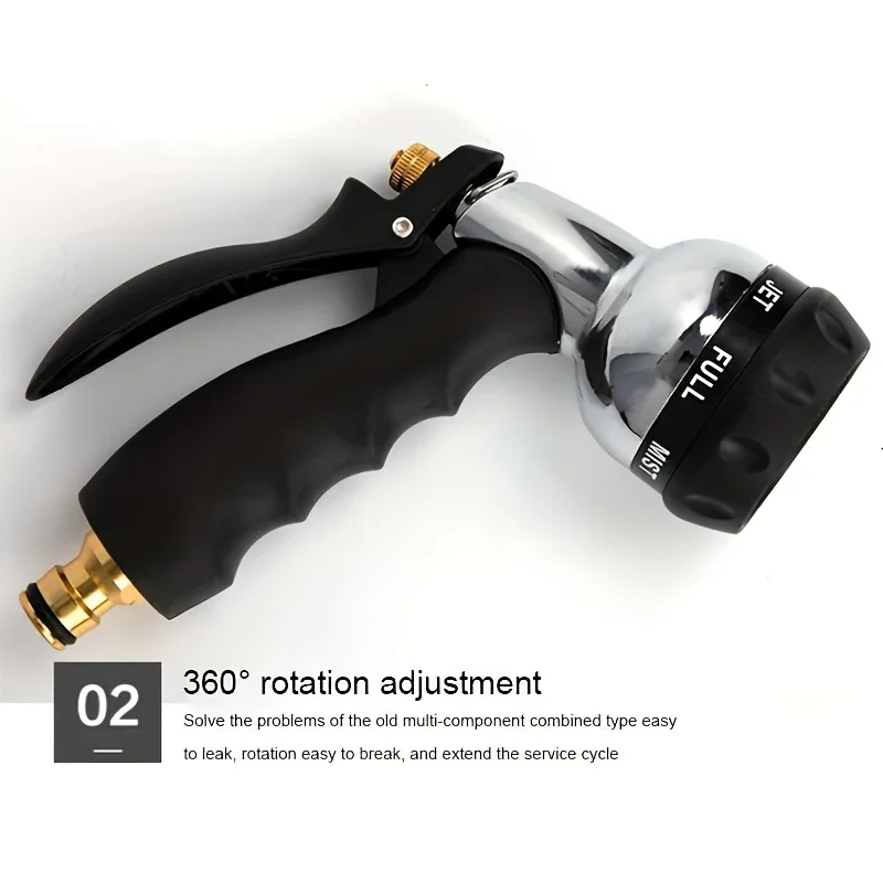 1pc high-pressure water spray gun nozzle, 16mm quick connect, 3/4 inch thread, plastic, used for lawns, gardens, car wash 2