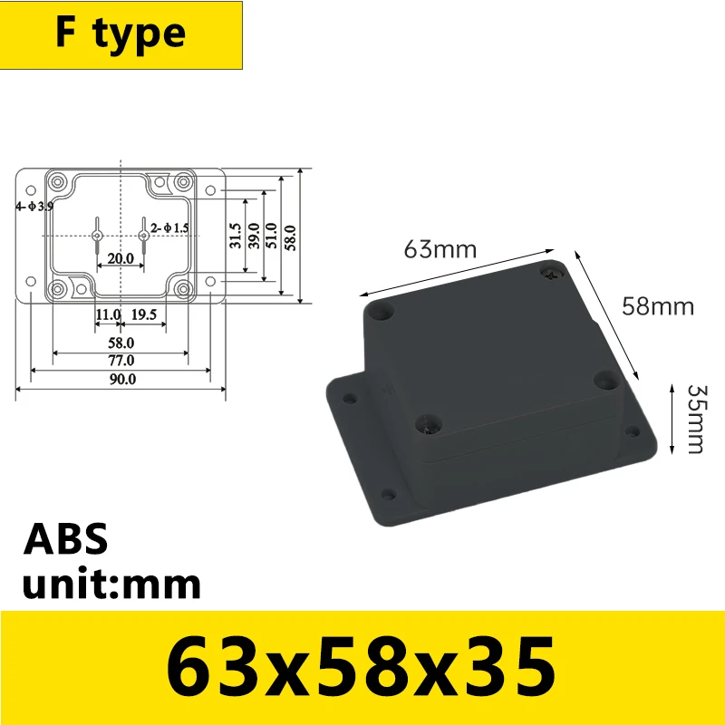 Durable Black Waterproof Outdoor Electronic Enclosure Box