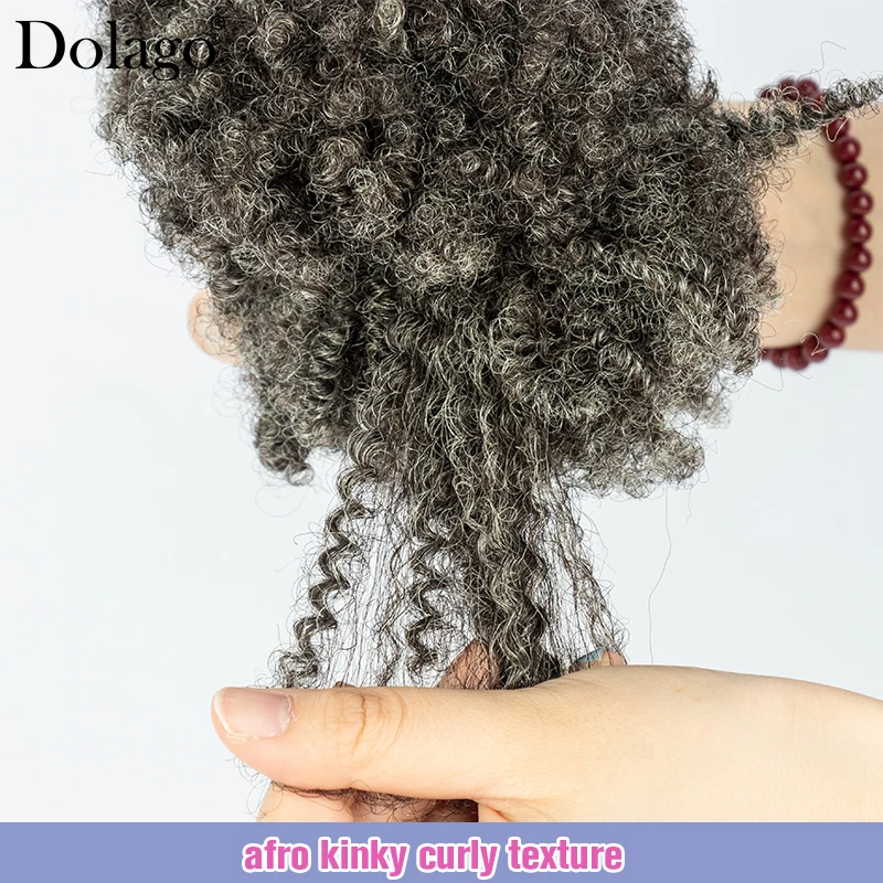 Human Hair Braiding Hair Afro Kinky Curly Bulk Human Hair Micro Locs Bulk For Braiding 4C Salt And Pepper Braids Hair Extensions 4