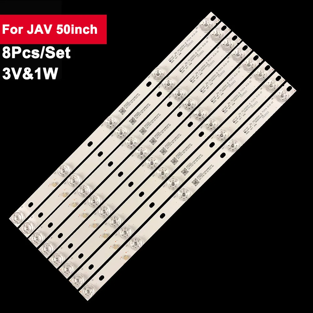 

410mm 3V Square Lens Led Light Strip For JAV 50inch JL.D50051330-044AS-M 8Pcs/Set Tv Backlight 205P-D8JAV LED50HD710 K50DLM8FS