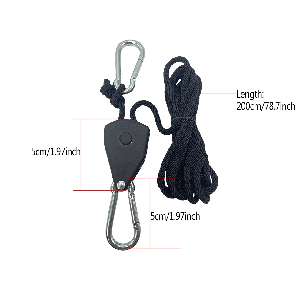 Pulley Ropes 2/4/6/10/16Pcs Rope Pulley 1/8 Lift Metal 78Inch Adjustable Lanyard Hanging Tent Fan Grow Plant Lamp Boat Awning