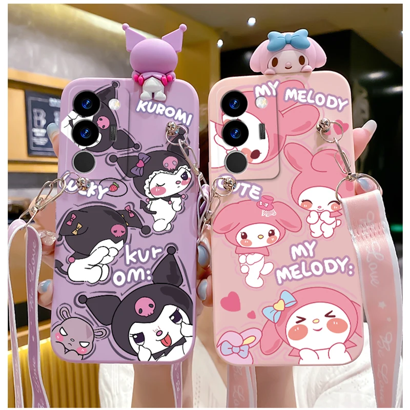 Мультяшный 3D Kuromi Melody ЧЕХОЛ ДЛЯ VIVO Y20 Y30 Y22 Y36 Y31 Y51 Y19 Y17 Y16 Y27 Y12 Y15 Y33S Y15s Y11 Y02 Y01 Y10 V21E S1 Pro