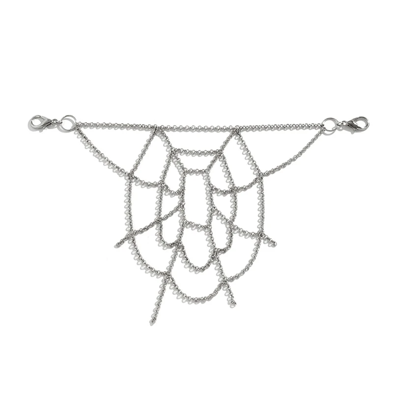 Punk-Taillenkette, Gürtel im Spinnennetz, silbrige Hosenkette für Damen, Mädchen, Herren, Jeans, Gürtelkette mit Haken für Kleidung, Hose, cool – Detail 9
