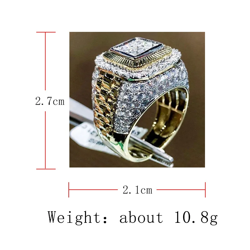 Rings Crystal Engagement Zircon Stone Fashion Finger Wedding For Men Women