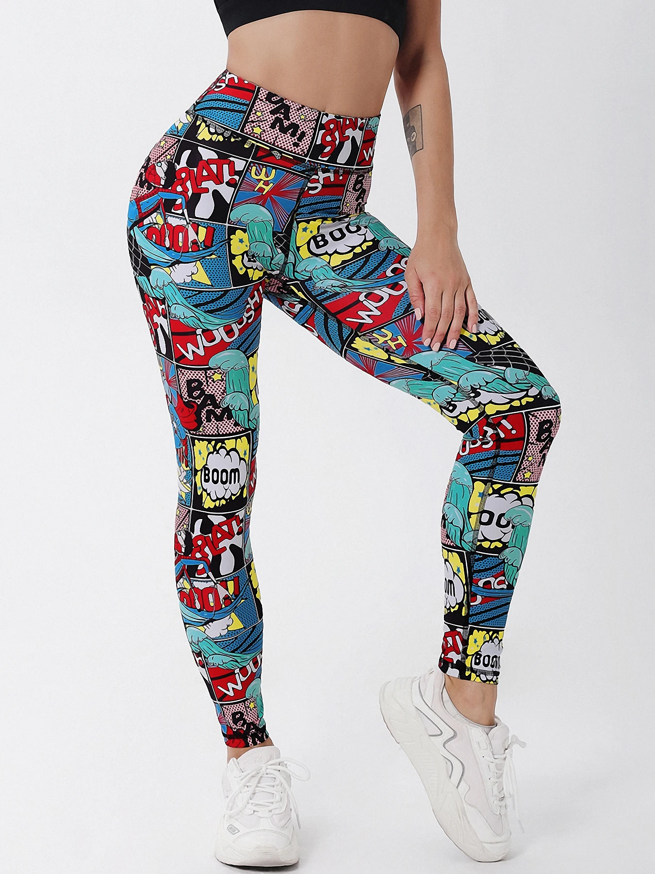High Waist Leggings Push Up Game BOOM Cartoon Print Leggins Sport