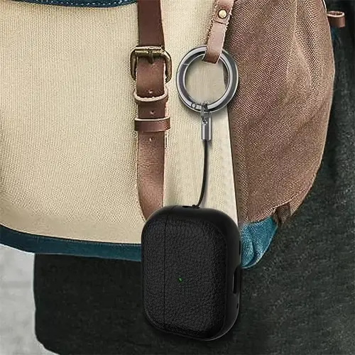 Leather Texture Case For Apple Airpods 1 2 3 4 Pro air pods Wrieless Bluetooth Earphone Protective Cover Anti-lost Headphone Bag - Image 3