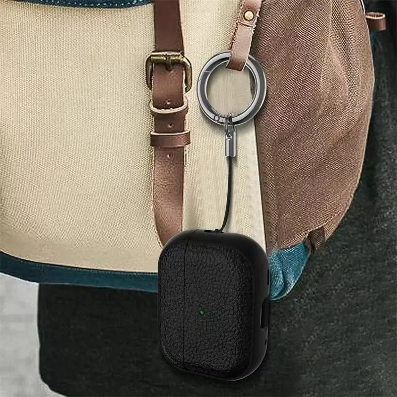 Leather Texture Case For Apple Airpods 1 2 3 4 Pro air pods Wrieless Bluetooth Earphone Protective Cover Anti-lost Headphone Bag - Image 3