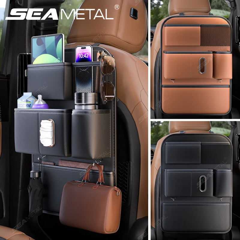 Waterproof PU Car Backseat Organizer Storage Bag
