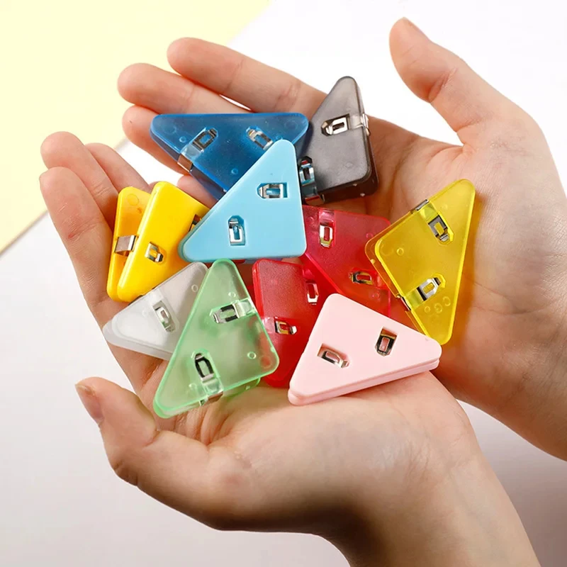 20Pcs Creative Triangle Clips Bill Clip Book Paper Corner Binder Clip for Desk Storage Shelf Office Stationery Desktop Organizer 3